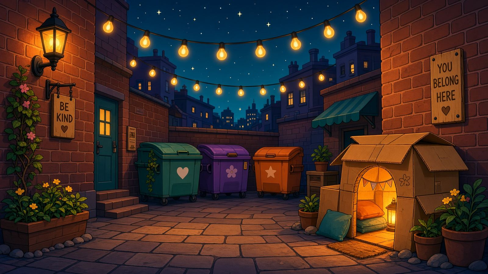Rummy's alley at night